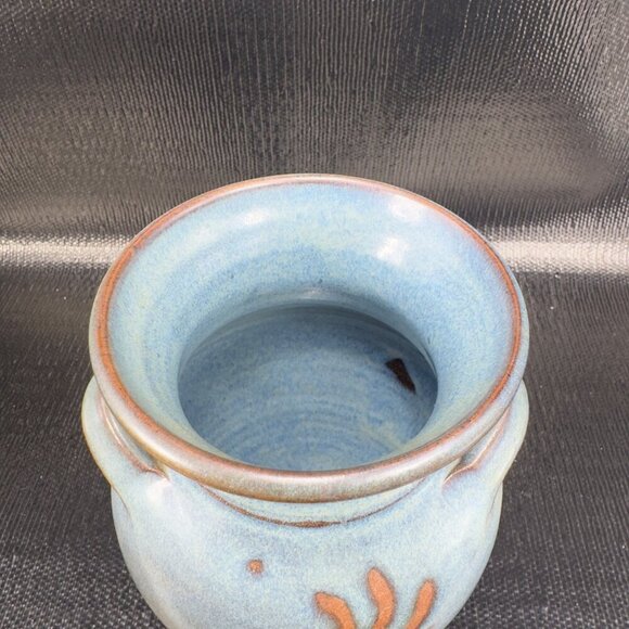 Hand Made RedWare Pottery Vase Vessel Salado Texas Kokopelli Pattern Signed Vase - Picture 10 of 13